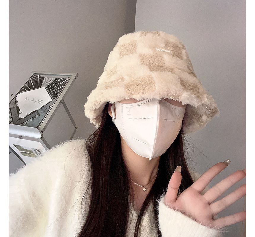 Plain Bucket Fluffy Hat