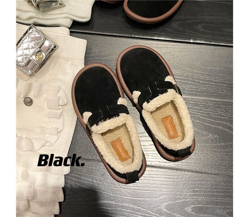 Fleece-Lined Buckled Loafers