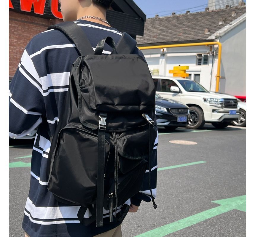 Plain Backpack Nylon Drawstring