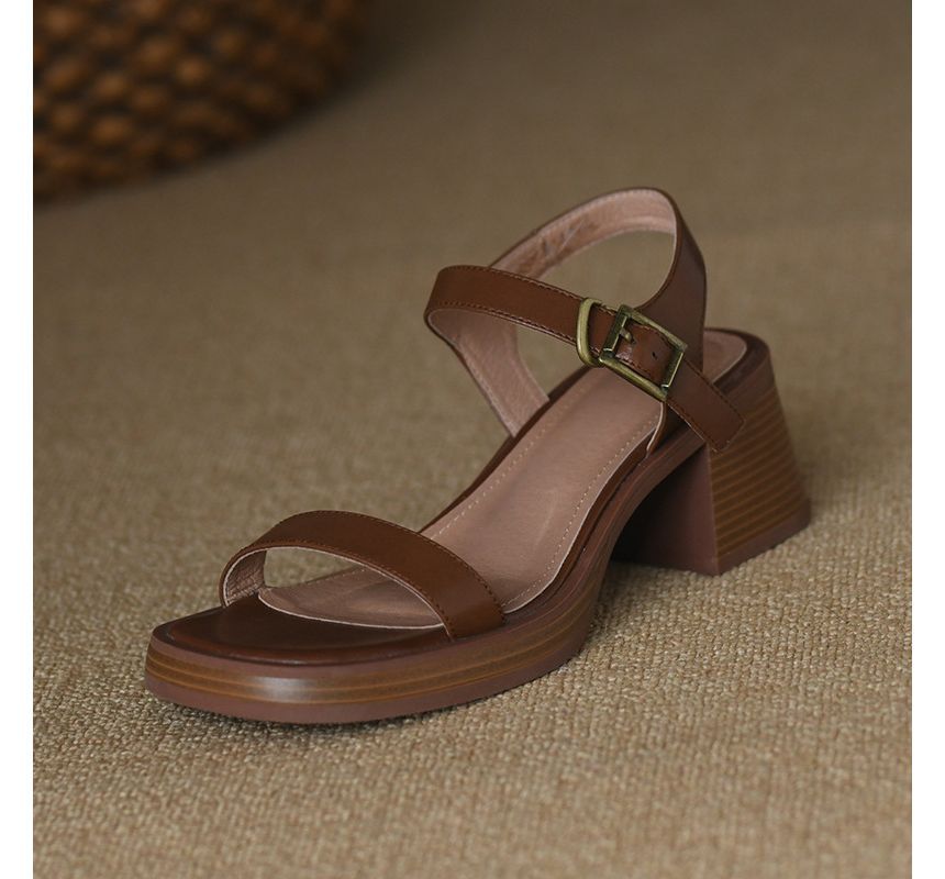 Sandals Block-Heel Buckled