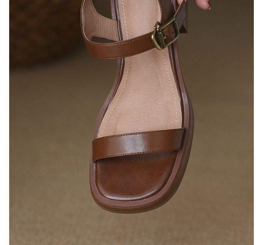 Sandals Block-Heel Buckled