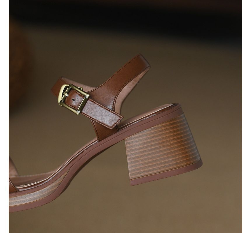 Sandals Block-Heel Buckled