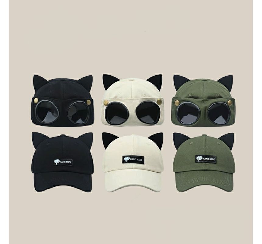 Cat Aviator Goggles Ear Cap Baseball with