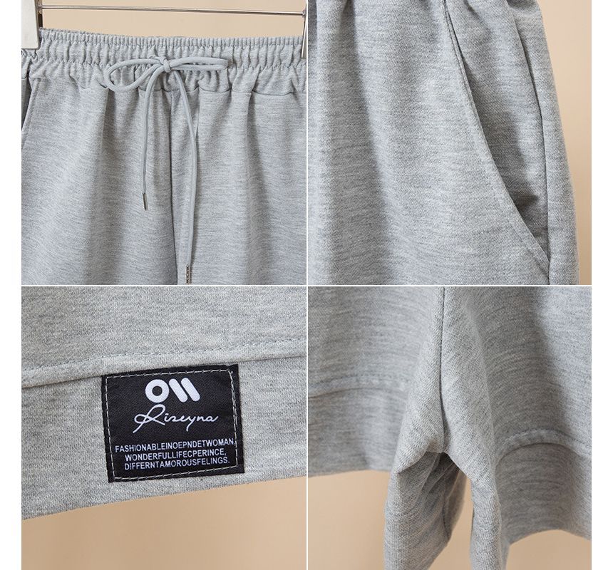 Shorts Label Applique High Plain Waist