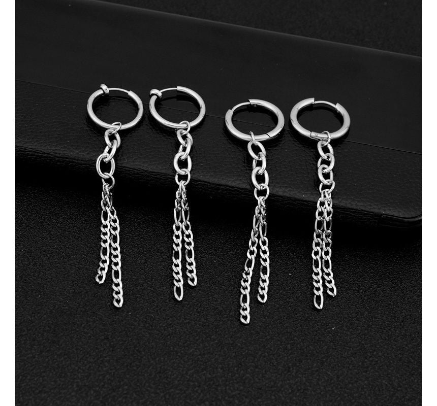 Chain Hoop Earring / Clip Earring