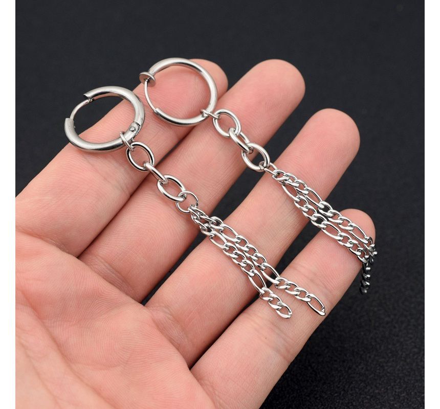 Chain Hoop Earring / Clip Earring