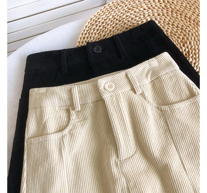 High Waist Corduroy Wide Leg Shorts