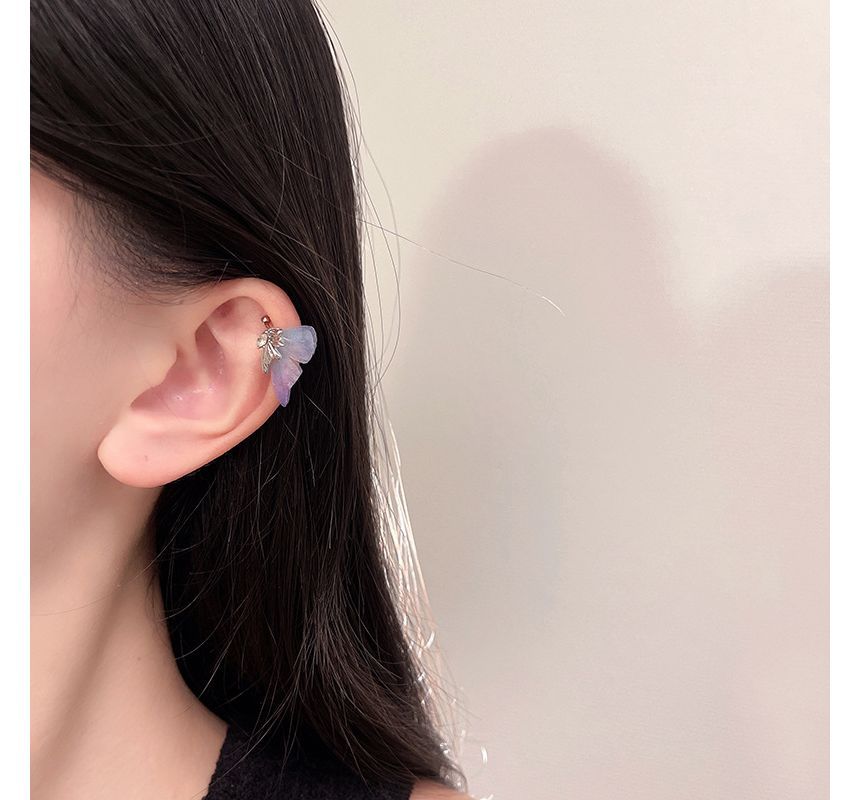 Rhinestone Cuff Earring Butterfly