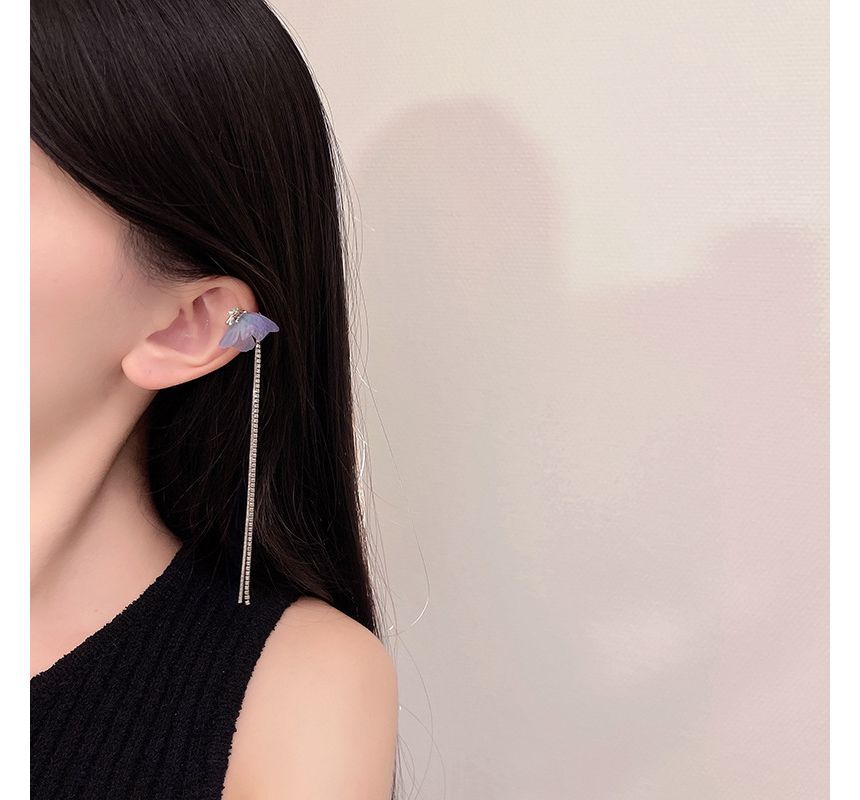 Rhinestone Cuff Earring Butterfly