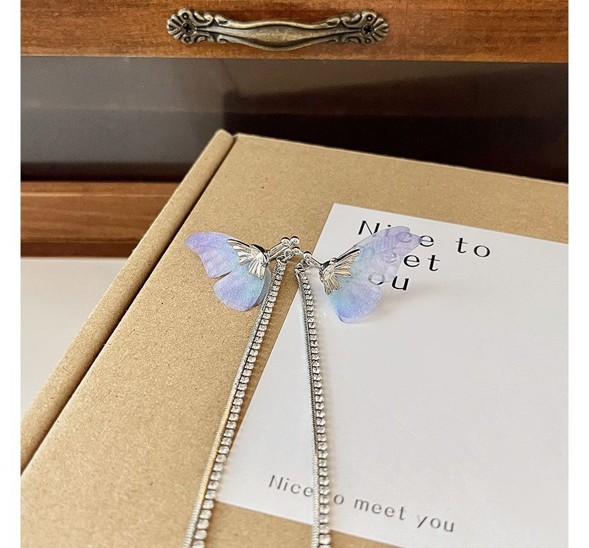 Rhinestone Cuff Earring Butterfly