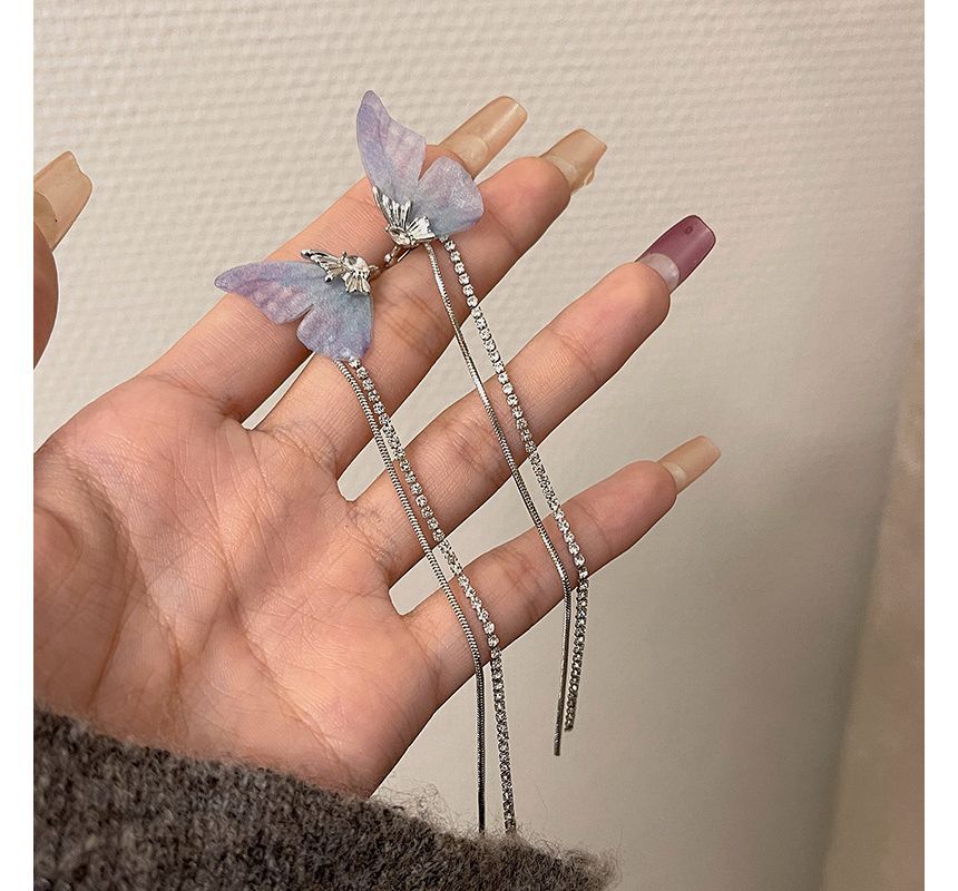 Rhinestone Cuff Earring Butterfly