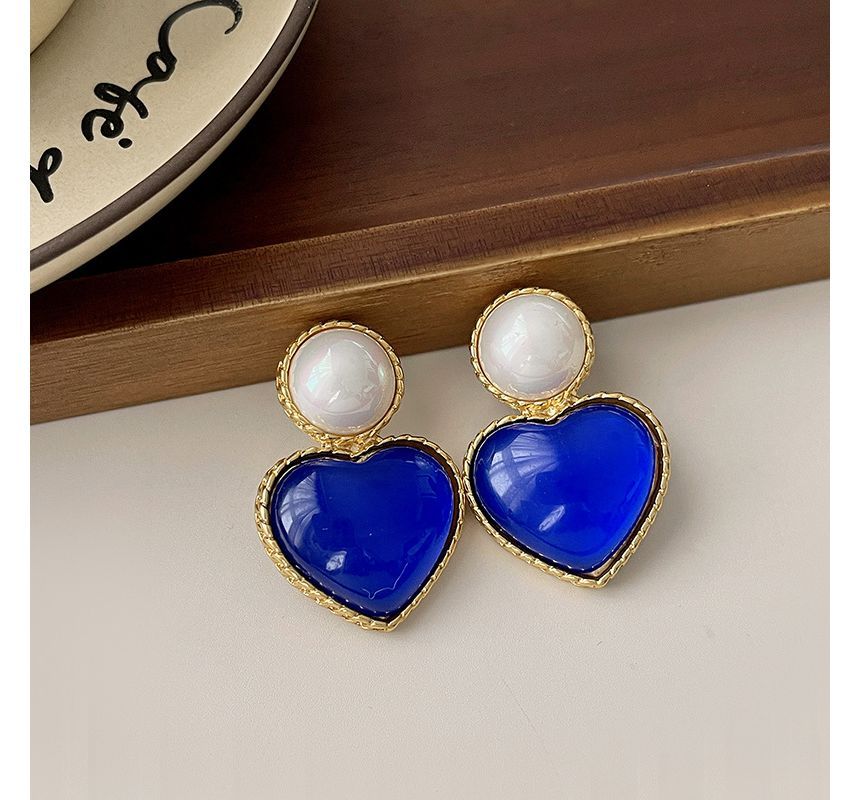 Drop Tone Heart Two Earring