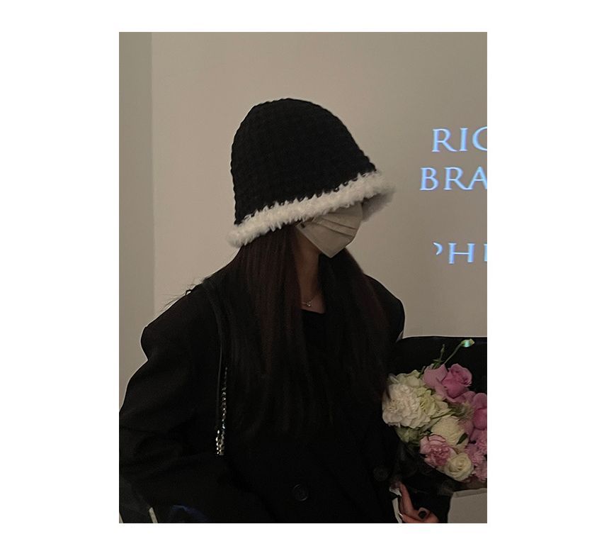 Hat Trim Fluffy Knit Cloche