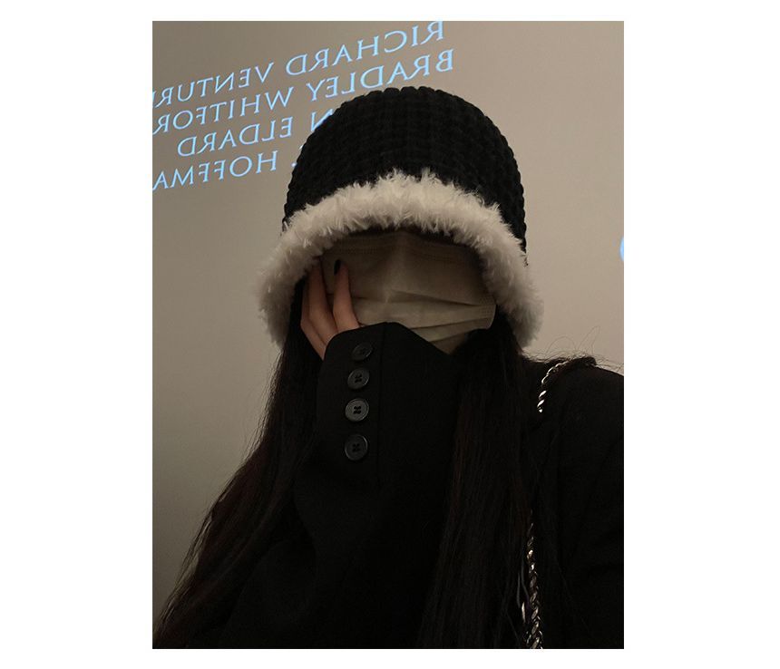 Hat Trim Fluffy Knit Cloche