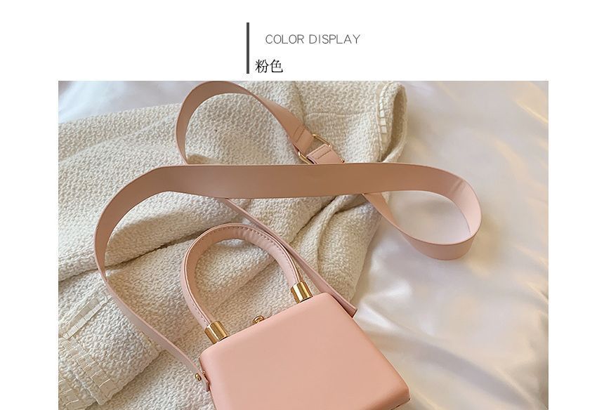 Leather Bag Boxy Faux Plain Hand