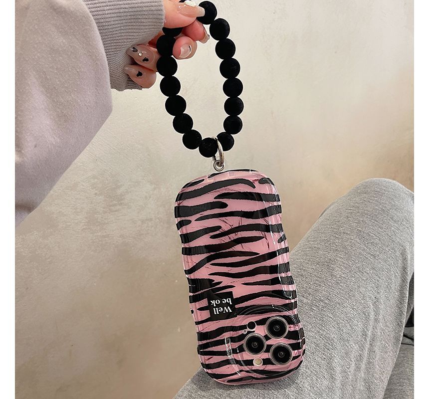 Phone Print Zebra Case Hand Chain