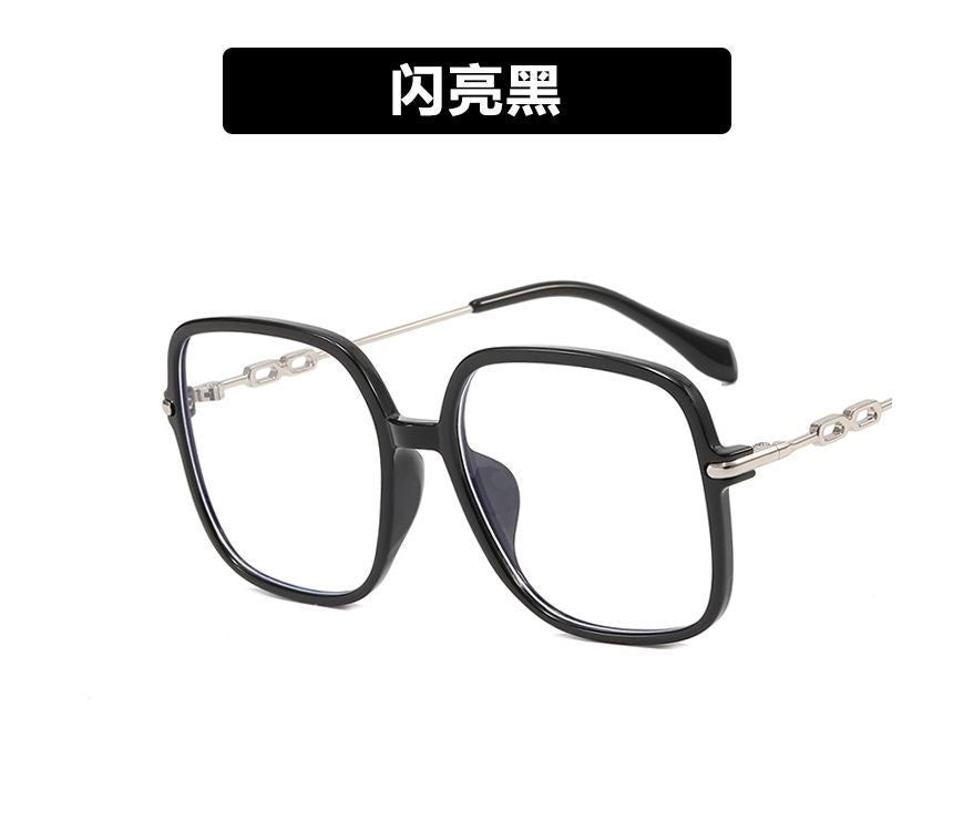 Blocking Frame Round Blue Eyeglasses Light