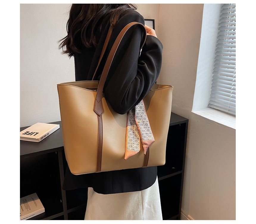 Faux Leather Tote Bag