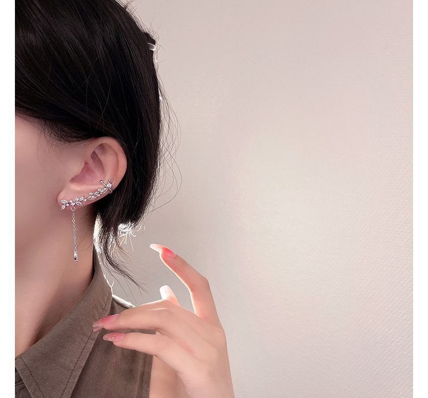Rhinestone Earring Cuff Ear Drop with