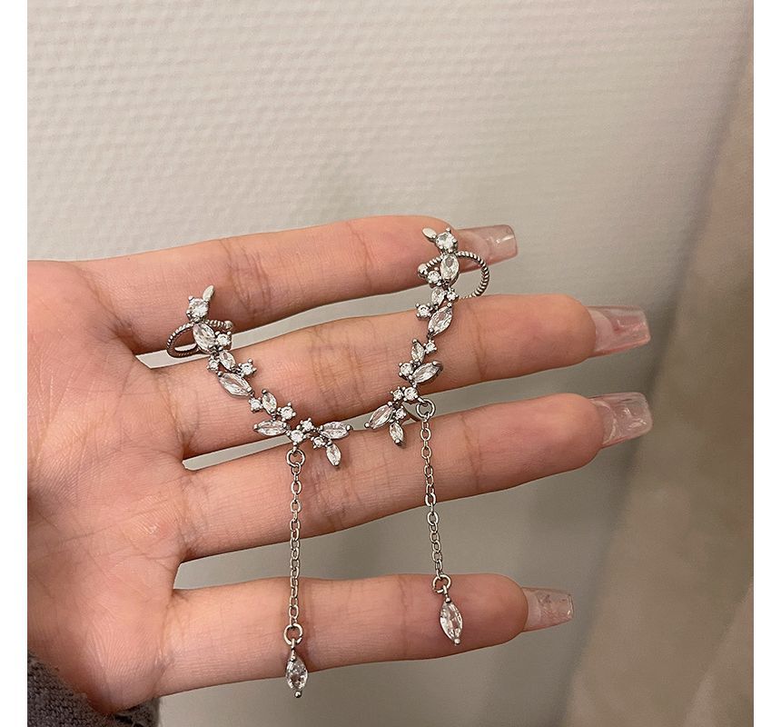 Rhinestone Earring Cuff Ear Drop with