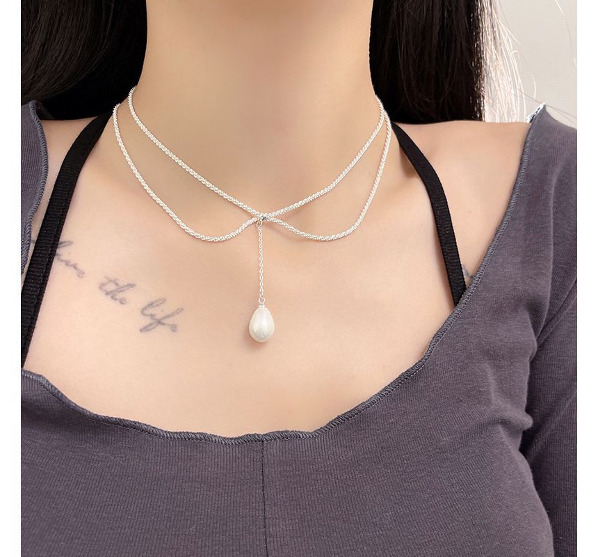 Pearl Faux Necklace Lariat