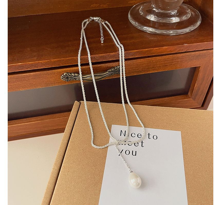 Pearl Faux Necklace Lariat