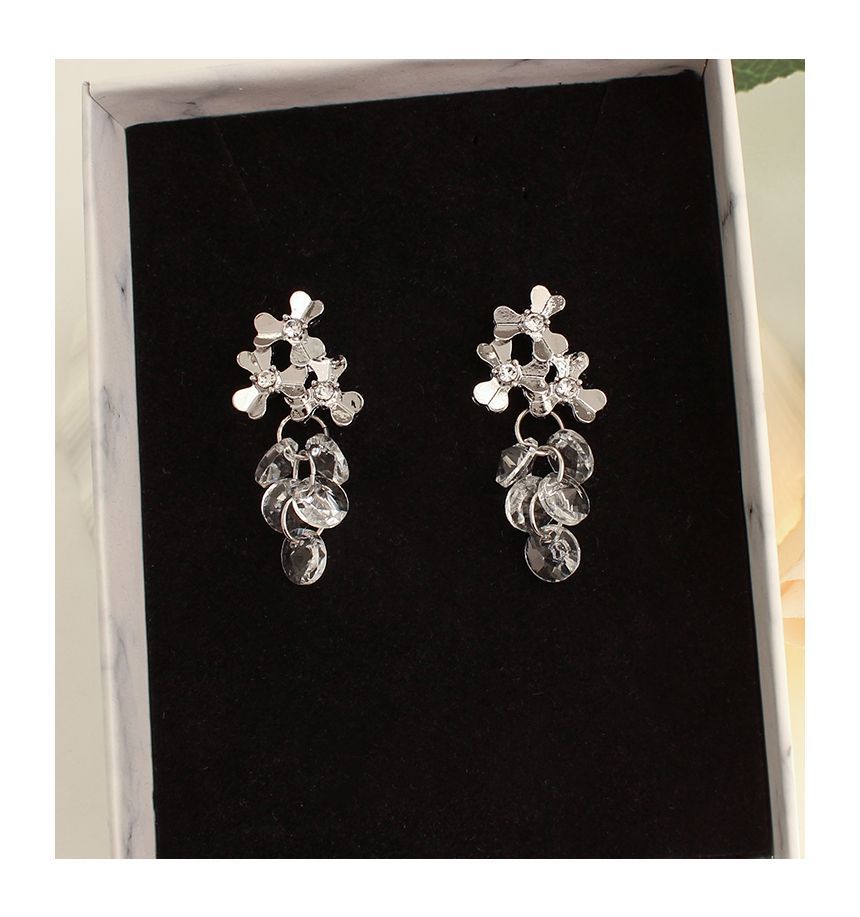 Grapes Faux Dangle Earring Crystal Alloy
