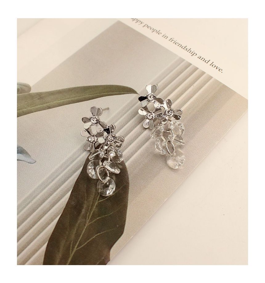 Grapes Faux Dangle Earring Crystal Alloy