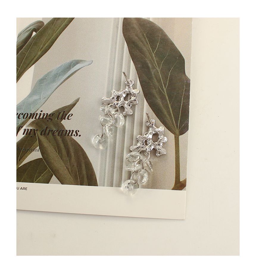 Grapes Faux Dangle Earring Crystal Alloy