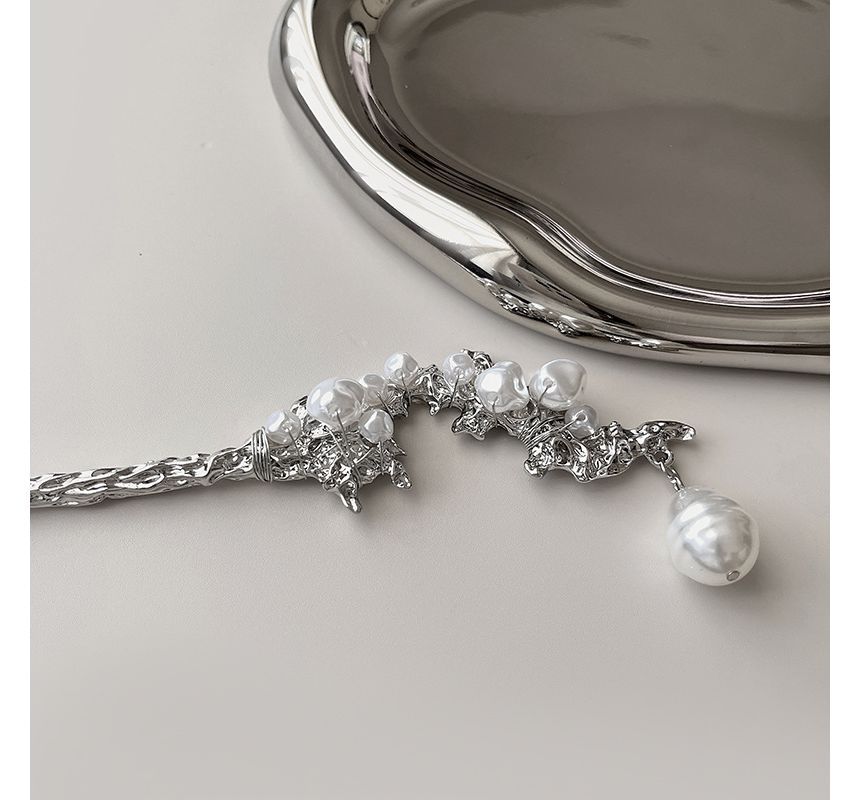 Hair Alloy Pearl Irregular Clip Faux