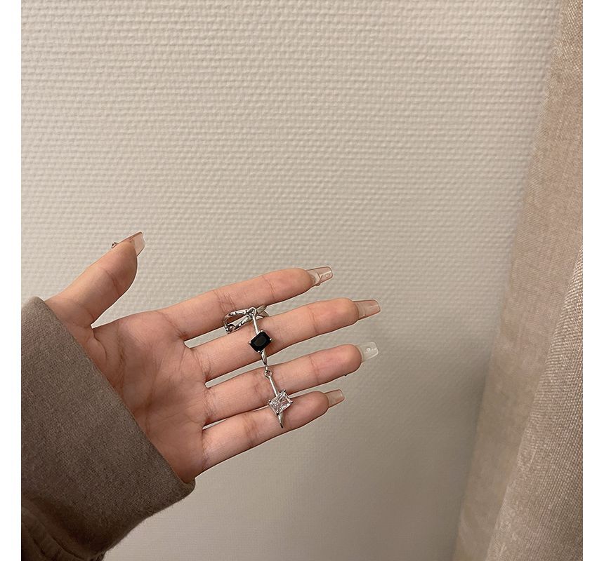 Alloy Cuff Dangle Star Earring Rhinestone