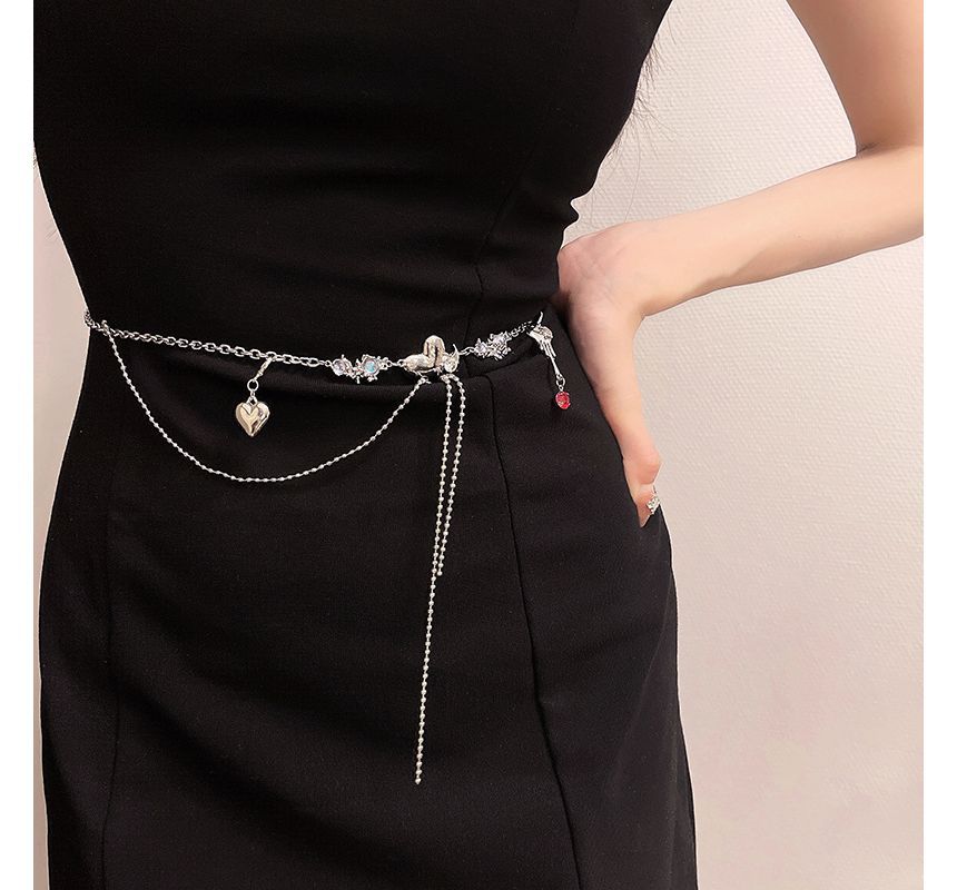Waist Moonstone Belt Alloy Heart Chain