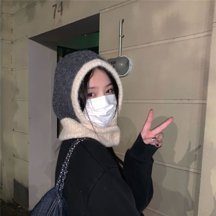 Balaclava Trim Knit Contrast