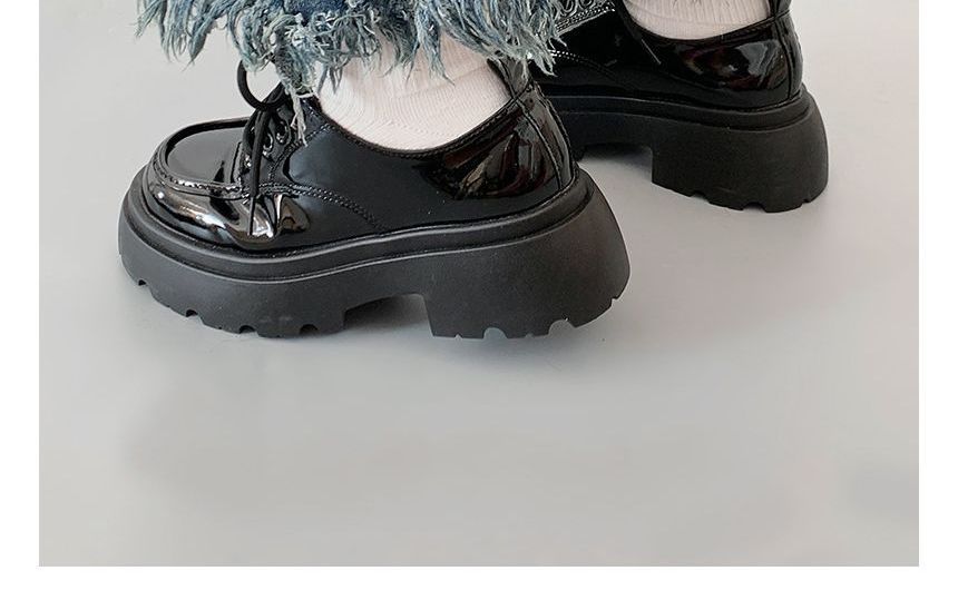 Shoes Platform Lace-Up Patent