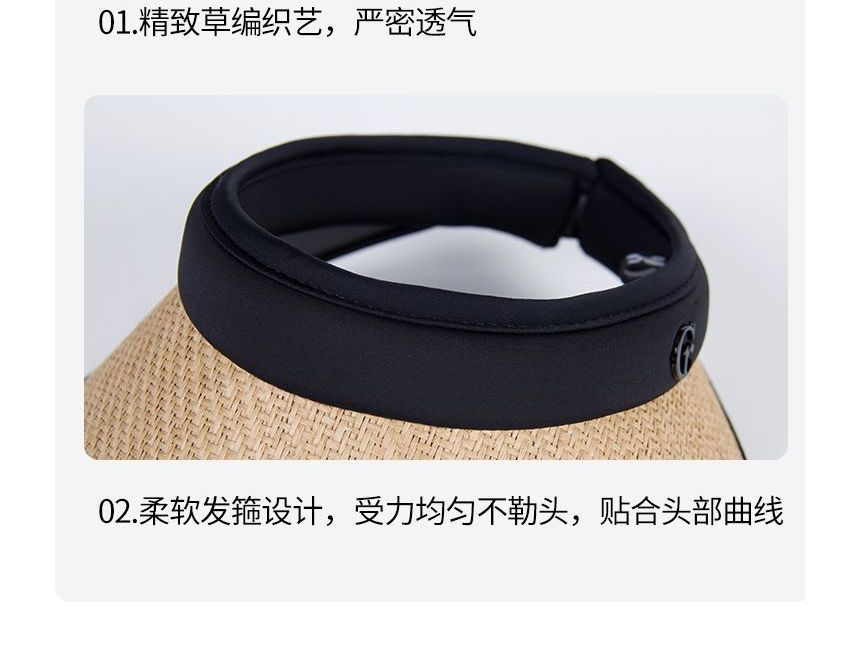 Straw Trim Visor Sun Contrast