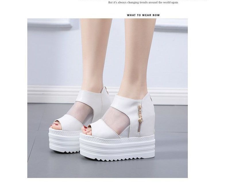 Platform Sandals Sheer Wedge