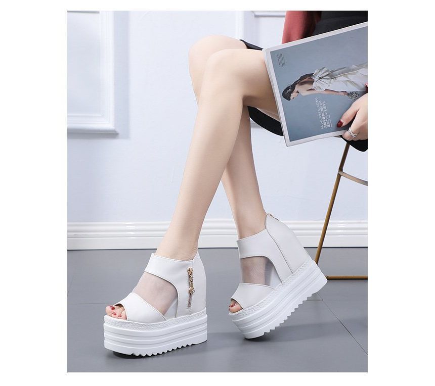 Platform Sandals Sheer Wedge