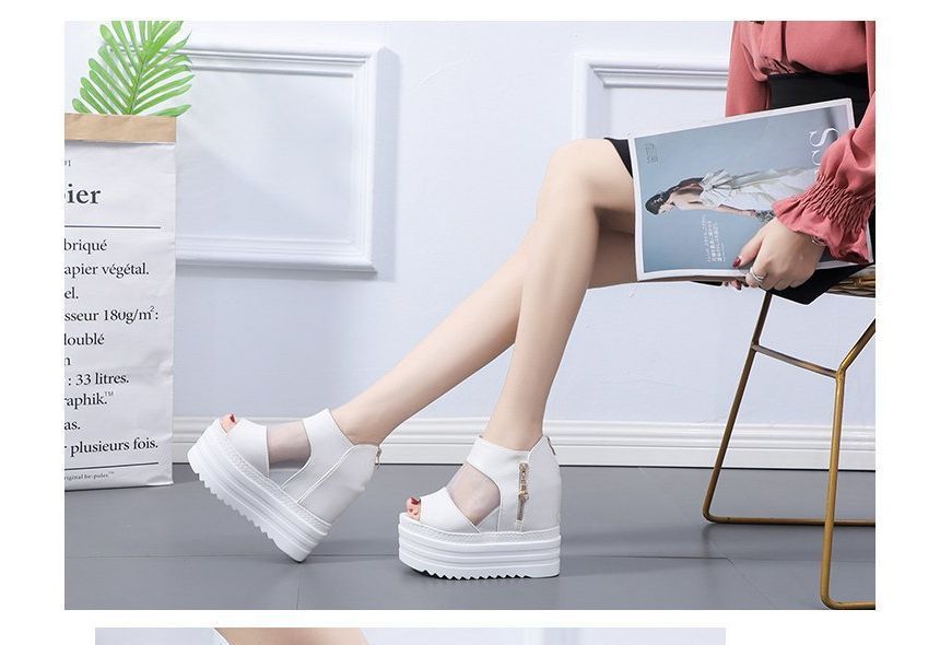 Platform Sandals Sheer Wedge