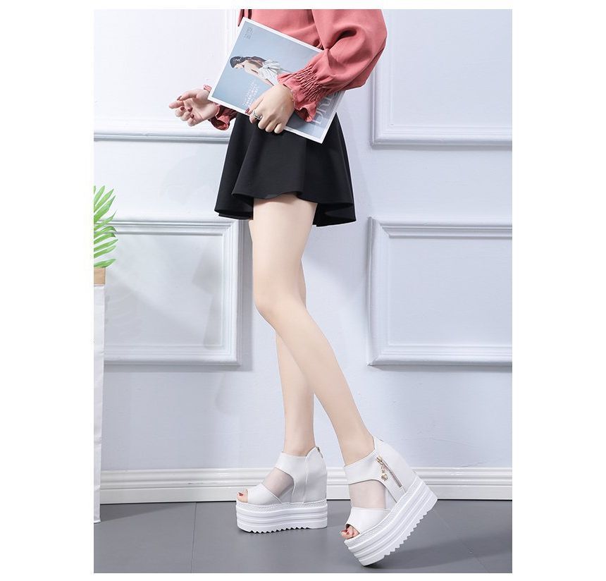 Platform Sandals Sheer Wedge