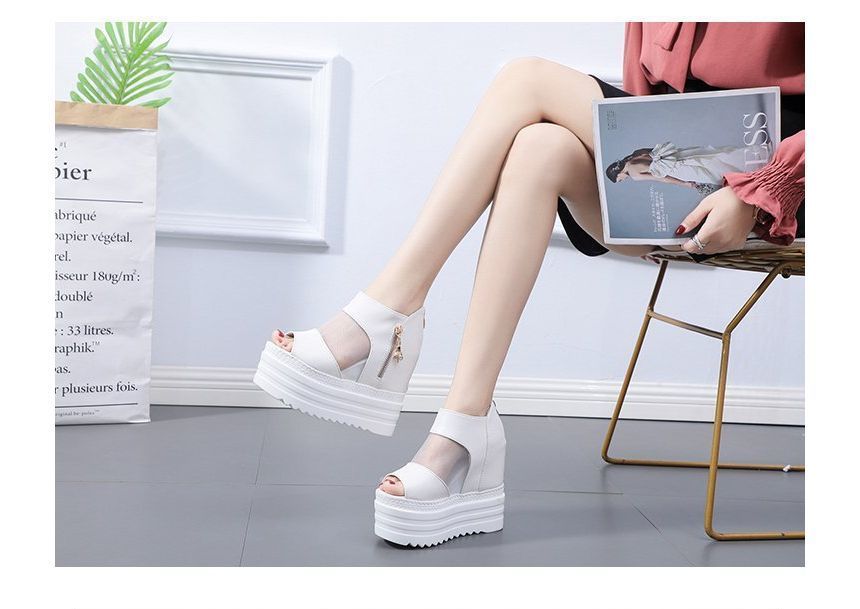 Platform Sandals Sheer Wedge