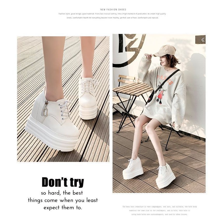 Wedge Lace Hidden Platform Ups