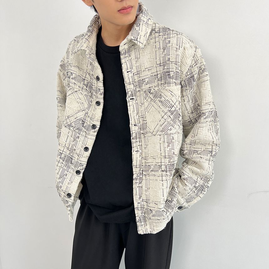 Collared Button Tweed Jacket