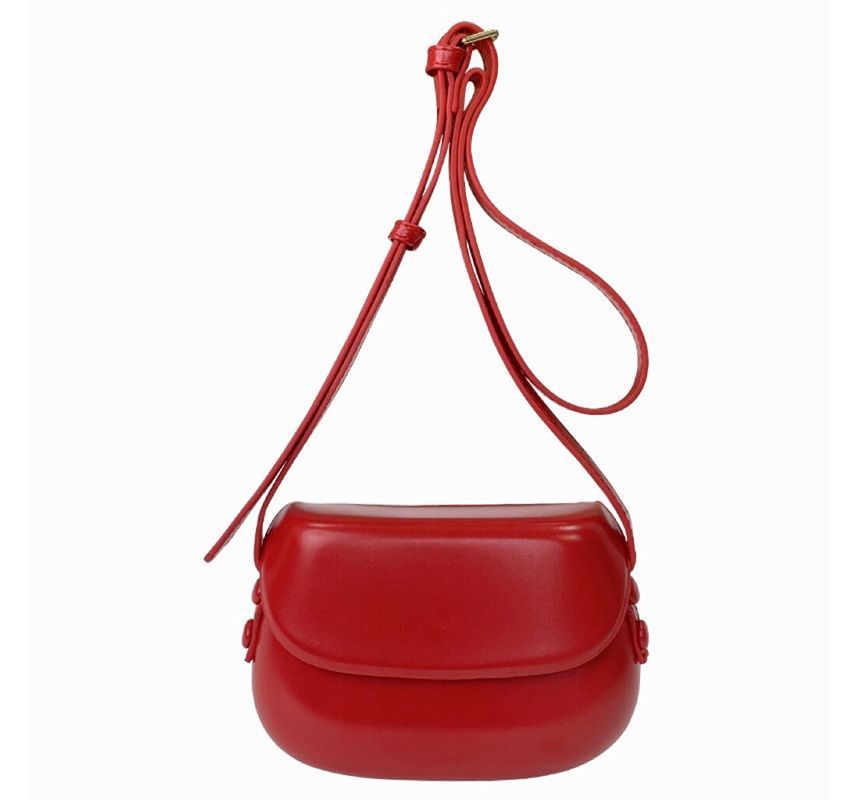 Leather Crossbody Buckled Faux Bag Flap