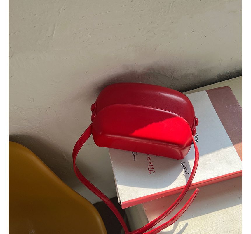 Leather Crossbody Buckled Faux Bag Flap