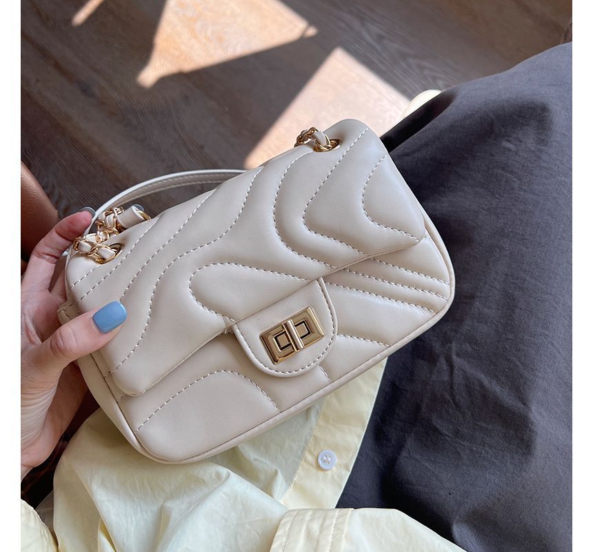 Leather Faux Flap Crossbody Bag