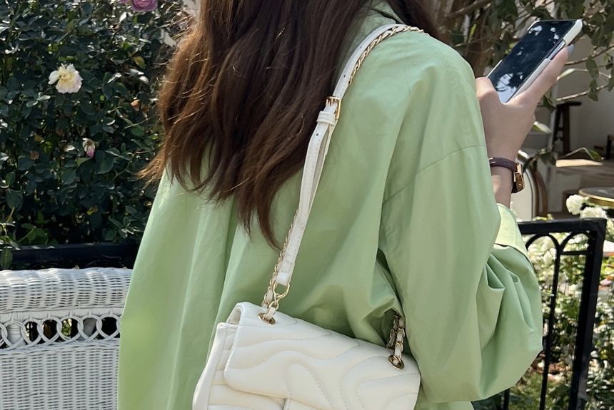 Leather Faux Flap Crossbody Bag