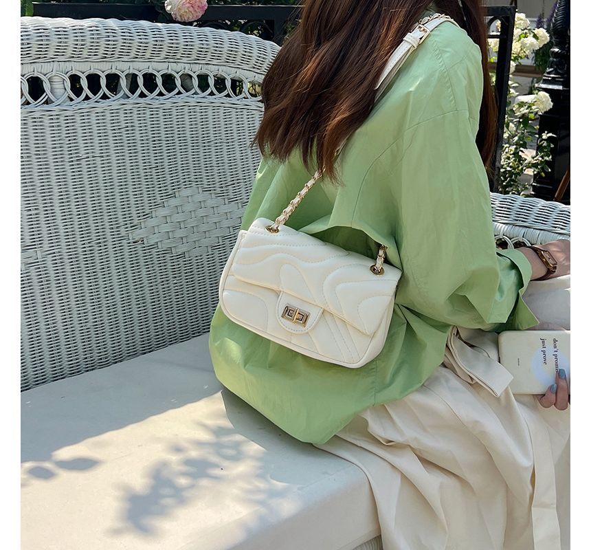 Leather Faux Flap Crossbody Bag