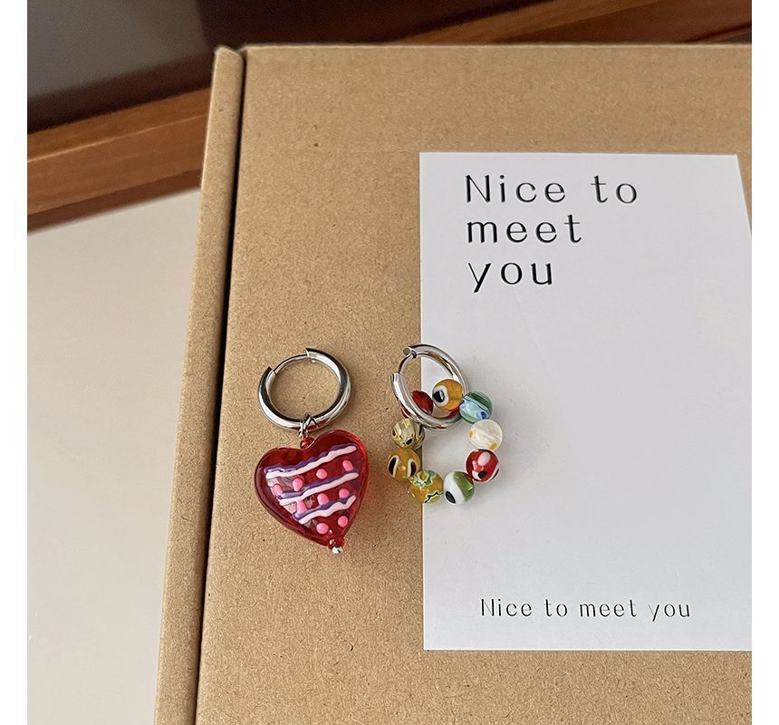 / Print Necklace Pendant Earring Glass