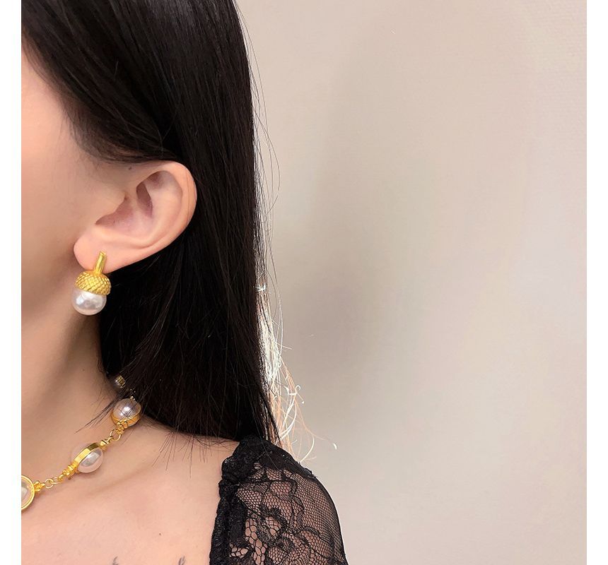 / Faux Earring Dangle Bracelet Necklace Pearl Alloy