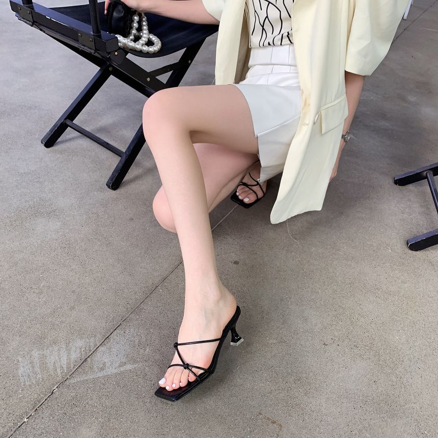 Slide Strappy Heel High Sandals